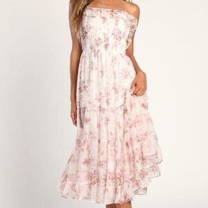 Lulus Tender Tales Floral Midi Dress, size XL